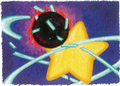 Illustration of Dark Matter invading Planet Popstar, from the instruction manual for Kirby's Dream Land 3