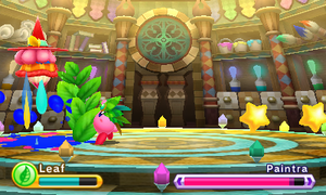 KTD Leaf Kirby battling Paintra screenshot.png