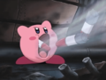 Kirby inhales several missiles from the Air Riders.