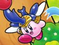 Beetle Kirby in Find Kirby!! (Apple Forest)