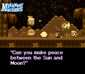 Marx setting Kirby off on his quest in the opening for Milky Way Wishes in Kirby Super Star