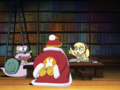 Tiff is accosted in the royal library by King Dedede and Escargoon.