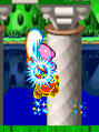 Kirby uses Rising Break in Kirby Super Star