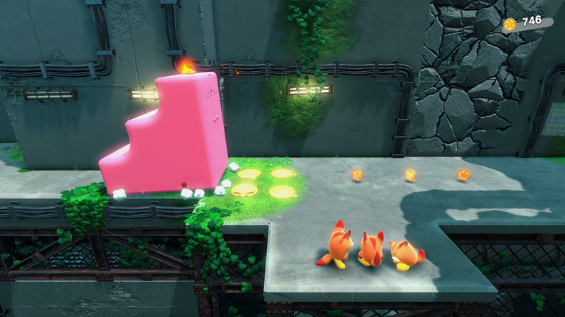 File:KatFL Stairs-Mouth Kirby flattening enemies screenshot.png