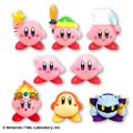 Figurines from the "Kirby of the Stars Mini Soft Vinyl Figures" line, featuring Cook Kirby