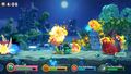 In-game screenshot of Flame Galboros using its Fire Ball attack from Super Kirby Clash
