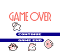 The Continue screen in the Super Game Boy version.