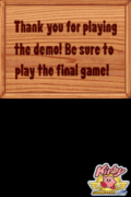 "Thank you for playing" screen