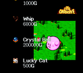 The end cutscene for The Great Cave Offensive lists all of the treasures that Kirby collected.