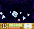 Miracle Matter uses his Ice form against Kirby.