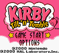 The alternate title screen with a pink background.