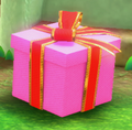 A Present Code gift box in Kirby and the Forgotten Land