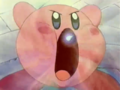 Kirby inhales Erasem to prevent it from entering Escargoon again.