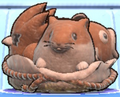 The Stone sculpture from Kirby's Return to Dream Land Deluxe that depicts Coo along with Kine and Rick