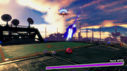 Fecto Elfilis tossing magic projectiles at Kirby