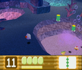 Two Pedos shooting out from a sand pit in Aqua Star - Stage 4