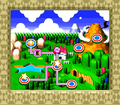 Encountering Stage E on the map in Kirby Super Star