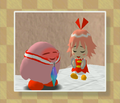 Ribbon gives Kirby a gentle kiss on the head as an additional reward.