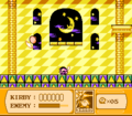 Kirby tries to impress Meta Knight with his fancy swordplay.