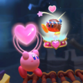 Kirby using a Friend Heart on a Rocky Copy Essence