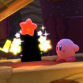 Tip image of Kirby next to a Round-trip Door in Kirby Star Allies