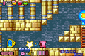 Kirby dispatches a Mirra in Radish Ruins.