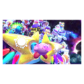 Story Mode credits picture of Kirby calling upon everyone to defeat Void Termina