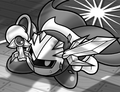 Illustration of the duplicate of Meta Knight's Galaxia snapping from Kirby: Meta Knight and the Knight of Yomi