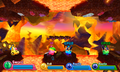 Haldera Volcano as it appears in Kirby Fighters Deluxe