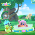 Kirby using the Reset Platform