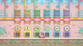 A complete Patch Plaza in Kirby's Epic Yarn.