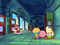 King Dedede is forced to buy his own tea from the vending machines to pay off his debt to N.M.E.
