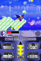 Meta Knight flies through the Bubbly Clouds.