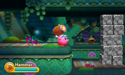 Hammer Kirby prepares to bust down a barricade in his way.