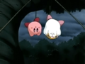 Kirby and Rick are hoisted up by rope traps.