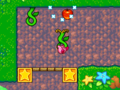 Kirby pulls down a Jerkweed, revealing an apple