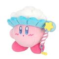 Plushie of Bubble Kirby holding a brush that resembles the Star Rod from the "Kirby Sweet Dreams" merchandise line