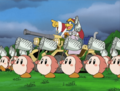 King Dedede orders his Waddle Dees to capture the dog.