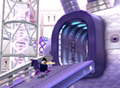 Meta Knight running in the Access Ark's laboratory