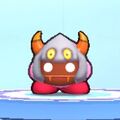 Kirby wearing the Taranza Dress-Up Mask in Kirby's Return to Dream Land Deluxe