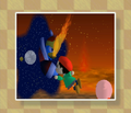 King Dedede helps Adeleine into the portal to Shiver Star.