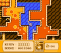 Kirby dives deep in a cave to get a 1-Up.