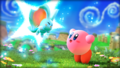 Picture of the main mode credits, showing Elfilin reuniting with Kirby