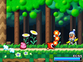 Kirby and Waddle Doo battle Poppy Bros. Sr.