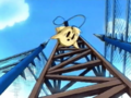 Spikehead is forced to bungee jump from the watch tower.