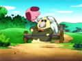Kirby is launched into Curio the next morning as he carts the relic back to his house.