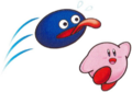 Gooey jumping to Kirby's location from Kirby's Dream Land 3