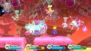 Four Magolors of varying colors in Magolor Epilogue: The Interdimensional Traveler