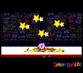 Kirby gathering the Sparkling Stars after defeating King Dedede (Kirby Super Star)