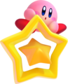 Kirby riding a 3D Warp Star